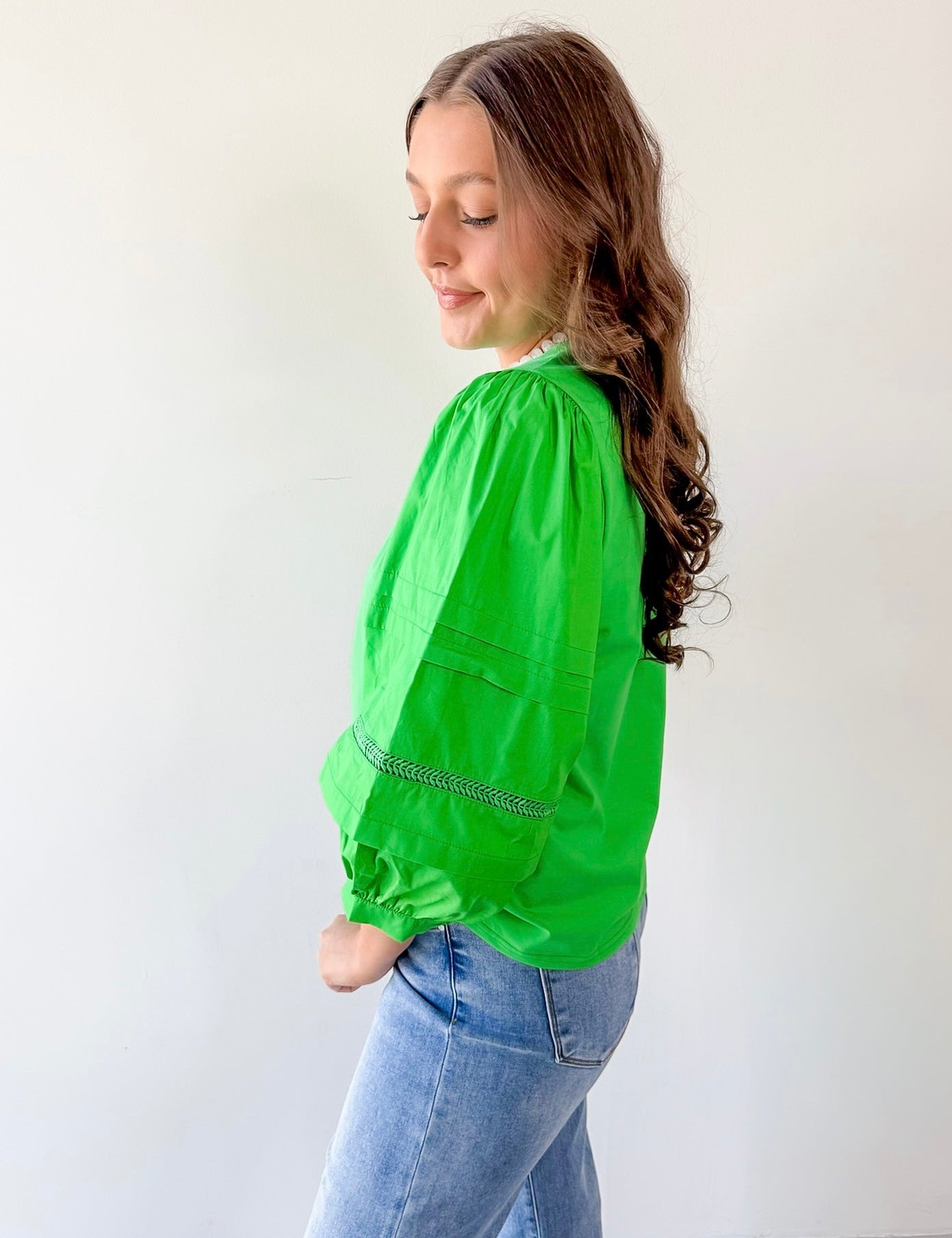 3/4 Layered Puff Sleeve Top