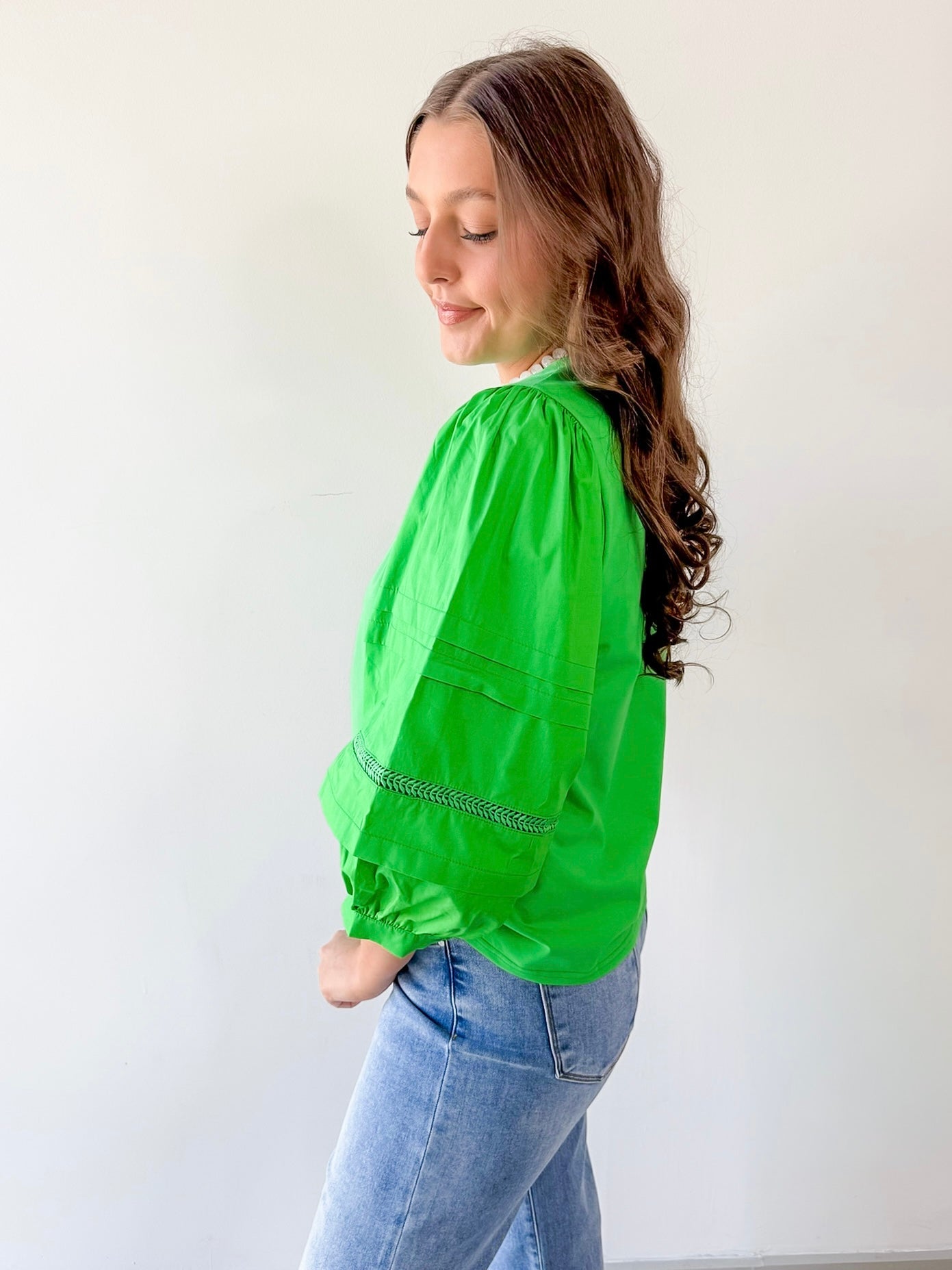 3/4 Layered Puff Sleeve Top