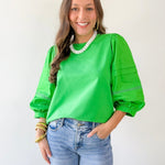 3/4 Layered Puff Sleeve Top