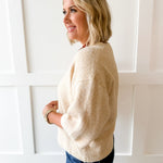3/4 Sleeve Knit Top - Oatmeal