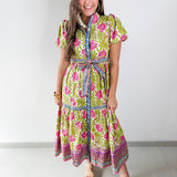 Hand Block Printed Floral Dress