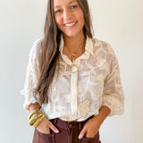 Embroidered Cream Shirt
