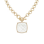 35mm Square Stone Pendant Necklace