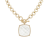 35mm Square Stone Pendant Necklace