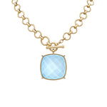 35mm Square Stone Pendant Necklace
