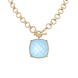 35mm Square Stone Pendant Necklace