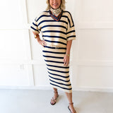 Weekend Cannes Stripe Set - Natural/Navy