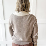 Ribbed Knit Sweater - Beige / Cream