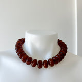 Round Beaded Resin Necklace-Amber