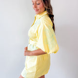 Embroidered Shirt Dress - Butter/Beach Glass