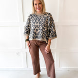 Round Neck Leopard Print Top