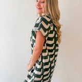 Geometric Tunic Mini Dress - Green