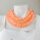Agate Bead Necklace Peach