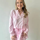 3D Floral Embroidered Motif Blouse