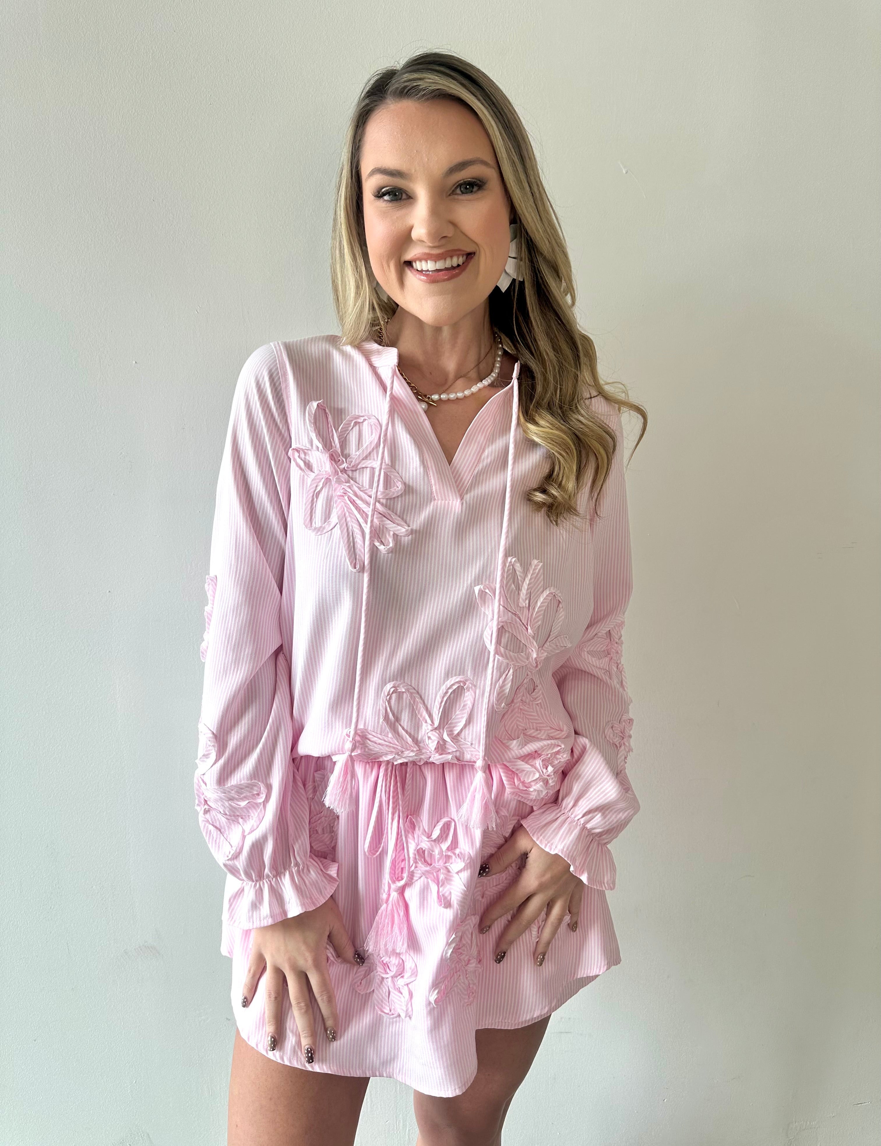 3D Floral Embroidered Motif Blouse