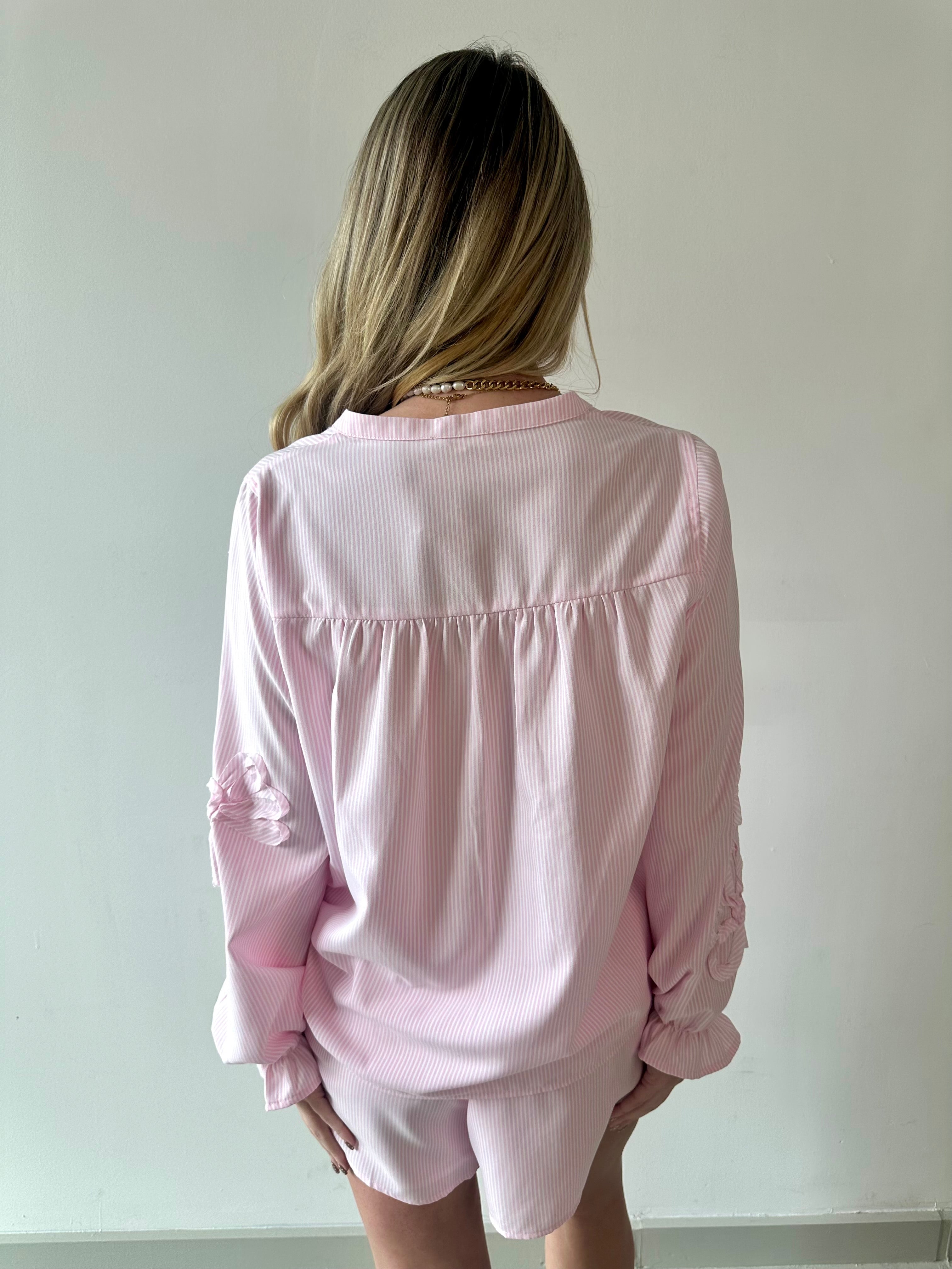 3D Floral Embroidered Motif Blouse