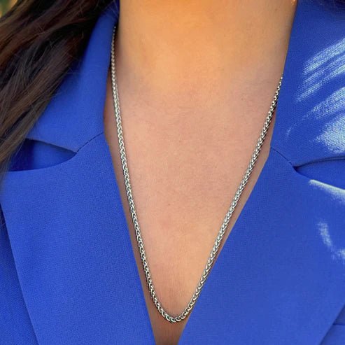 3mm Silver Basket Chain - 24"