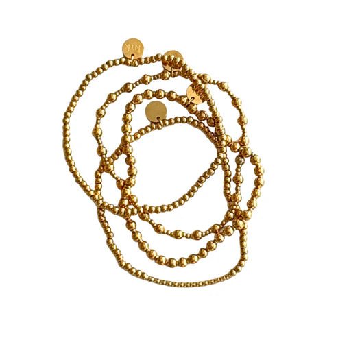 4 - Strand Textured Bar Bracelet Set