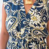 Floral Print Collared Maxi Dress