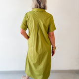 Short Sleeve Midi Dress - Olive