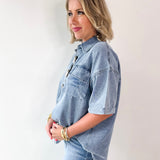 Light Wash Denim Top