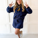 Everfleece Rib Top & Skort Set- Navy