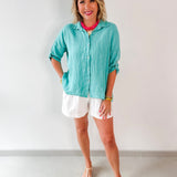 Button down Linen Top- Capri