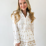 Off White Embroidery Romper