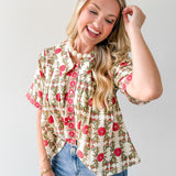 Solana Cream Print Top