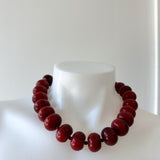 Beaded Round Necklace-Red