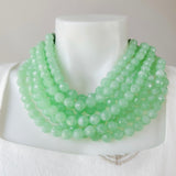 Agate Bead Necklace Mint