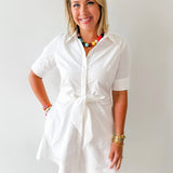 Tie Button Down Mini Dress