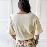 Solid Knit Bubble Sleeve Top