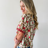 Solana Cream Print Top