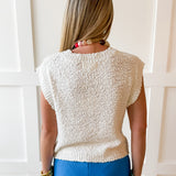 Textured Cotton Vest Top - White