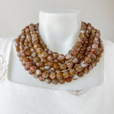 Agate Bead Necklace Brown
