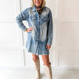 Oversized Distressed Denim Jacket
