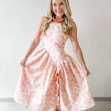 Jacquard Asymmetrical Ruffled Dress