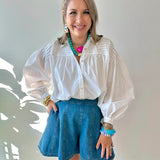 Tucked Detail Blouse - White