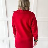 P.Cill Zip Long Sleeve Dress - Red