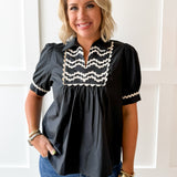 Ric-Rac Trim Accent Solid Top