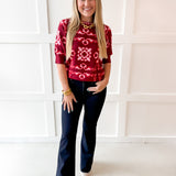 Short Sleeve Pattern Top