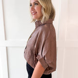 Balloon Sleeve Top- Mocha