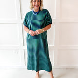 Stripe Midi Dress - Green/Navy