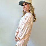 Oversized Stripe Top & Short Set - Pink