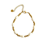 4mm Gold Bead with Pearls Clasp Bracelet