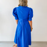 Pleated A Line V Neck Dress