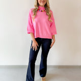 Mock Neck 3/4 Sleeve Sweater