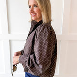 Polka Dot Puff Sleeve Jacket