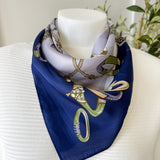 Blue Grey Collar Scarf